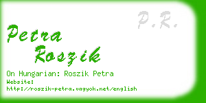 petra roszik business card